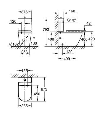 Напольный унитаз GROHE EURO CERAMIC (102513SH00)