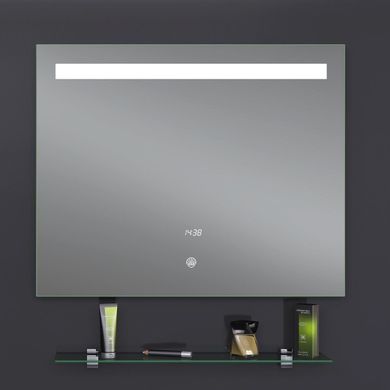 Зеркало Sanwerk LAVA "DeLuxe" с белой подсветкой LED 2835 и встроенными часами, 700x650 мм, ZL0000121