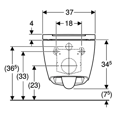 Подвесной унитаз GEBERIT ONE RIMFREE TURBOFLUSH + сиденье SOFT CLOSE (500.202.JT.1)