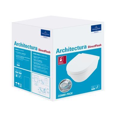Подвесной унитаз VILLEROY & BOCH ARCHITECTURA DIRECTFLUSH + сиденье SOFT CLOSE (4694HR01)