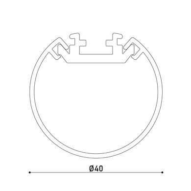 Профіль круглий KLOODI KLPT40_2 D40мм, розсіювач PC в комплекті, 2м (KLPT40_2)