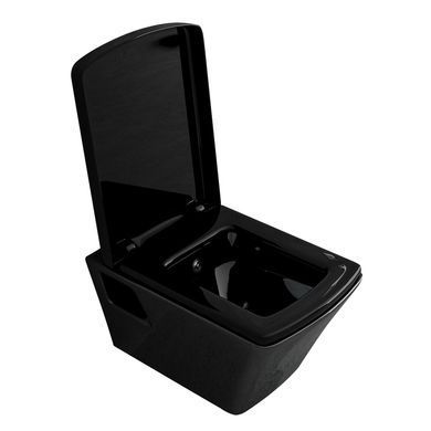 Подвесной унитаз VOLLE TEO / черный + сиденье SLIM SOFT CLOSE (13-88-422BLACK)