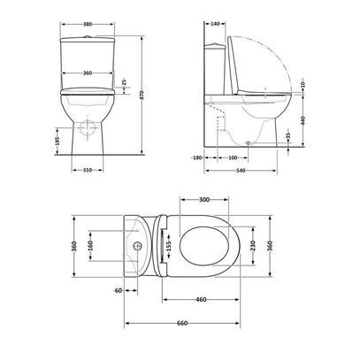 Напольный унитаз QTAP ROBIN ULTRA QUIET MATT BLACK + сиденье SOFT CLOSE (QT13226083AMB)