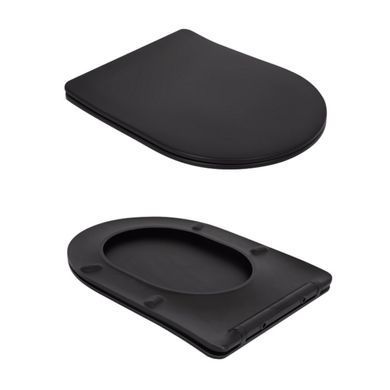 Напольный унитаз QTAP ROBIN ULTRA QUIET MATT BLACK + сиденье SOFT CLOSE (QT13226083AMB)