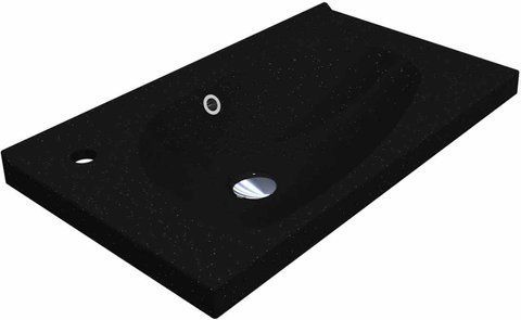 Раковина из искусственного камня MIRAGGIO TITANIA 69.5х39.6 / черная (8813477)