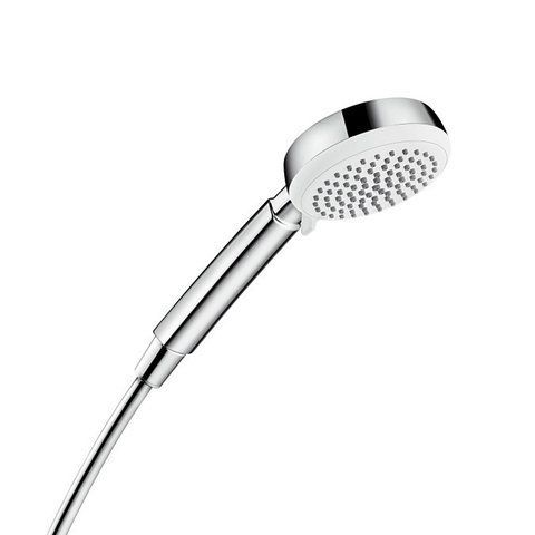 HANSGROHE Ручной душ CROMETTA 100 1JET ECOSMART 9л/мин: белый/хромированный (26828400)