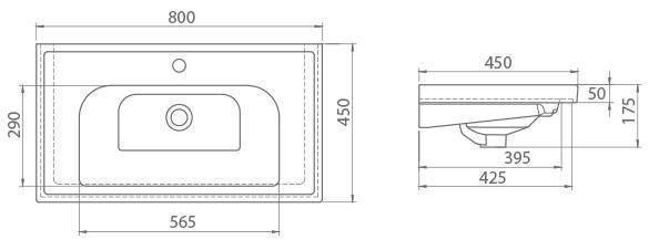 Раковина CERASTYLE FRAME 45х80 (АР000036701)