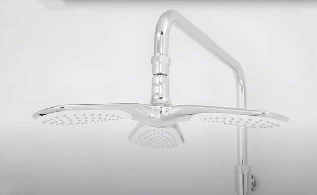 Душова система KLUDI FIZZ DUAL SHOWER SYSTEM без смесителя, с верхним душем с тремя лопастями и ручным душем, хром 6709305-00