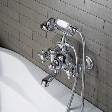 Змішувач для ванни KRAUS APOLLO двовентильний, з ручним душем, хром KEF-16060CH