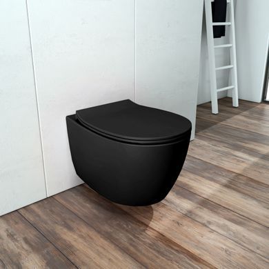 Подвесной унитаз DIMARCO DAMA DI VENEZIA / черный + сиденье SLIM SOFT CLOSE (DM2I001MB)