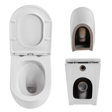Напольный унитаз QTAP ROBIN ULTRA QUIET WHITE + сиденье SOFT CLOSE (QT13223381AW)