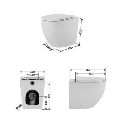 Напольный унитаз QTAP ROBIN ULTRA QUIET WHITE + сиденье SOFT CLOSE (QT13223381AW)