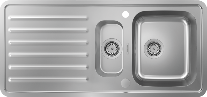 Hansgrohe Кухонная мойка S4113-F540 на столешницу 1075х505 с сифоном automatic (43339800) Stainless Steel