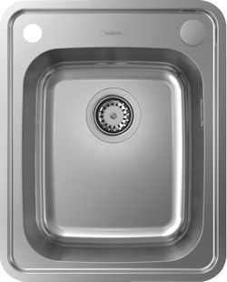 Hansgrohe Кухонна мийка S412-F340 на стільницю 420х520 з сифоном automatic (43334800) Stainless Steel