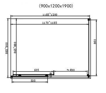 Душова кабіна DUSEL EF-185BP + EF181BP 1200x900x1900 / BLACK MATT PAINT (Dusel-300), Прозоре скло