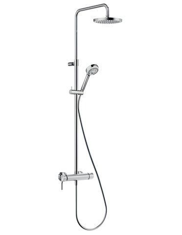 Душова система KLUDI LOGO DUAL SHOWER SYSTEM со смесителем для душа, верхним и ручным душем, хром 6808505-00
