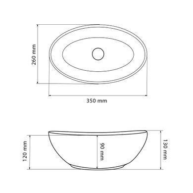 Раковина VBI PARMA S 26х35 MARBLE NATURE GLOSSY (VBI-011002)