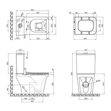 Бачок напольного унитаза QTAP KALAO (QT08221213AW1)