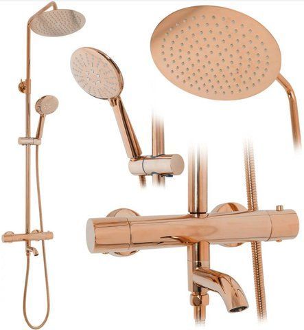 Душевая система REA LUNGO ROSE GOLD / термостат / излив (REA-P6606)