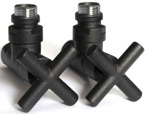 Кран угловой для полотенцесушителей RAFTEC PREMIUM 1/2x1/2 / черный муар 2шт. (25-231430-3012)