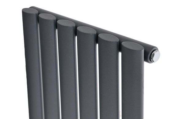 Вертикальный дизайнерский радиатор отопления ARTTIDESIGN Rimini 6/1500/354 серый матовый