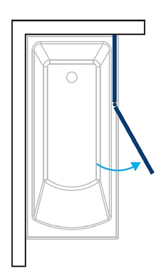 Шторка для ванни KOLLER POOL WATERFALL LINE QP95 115x140 L / двохелементна / CLEAR (QP95(left) chrome,clear)