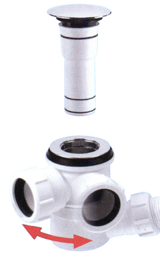 Сифон для ванни та душового піддона MCALPINE CLICK-CLACK 40/50 / білий (HC2600CL-WH)