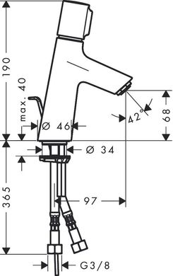 Змішувач для умивальника Hansgrohe Talis Select S 80 з донним клапаном, хром (72040000), Хром