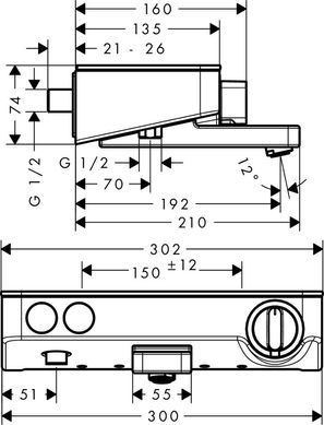 Термостат для ванни Hansgrohe ShowerTablet Select 300 мм, хром (13151000)