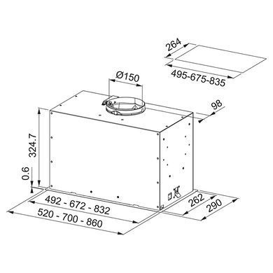Вытяжка кухонная FRANKE BOX FLUSH PREMIUM FBFP XS A52 (305.0665.368)