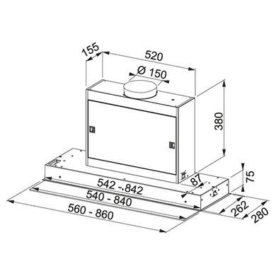 Витяжка кухонна FRANKE MARIS FMPOS 908 BI X (110.0392.878)