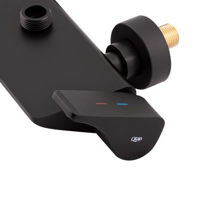 Душова система універсальна Qtap Sloup на три споживача (з виливом) з полицею QTSL51105OGB Black Matt