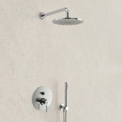 Комплект душової системи Paffoni Shower прихованого монтажу, верхній душ 225 мм (колір - хром)