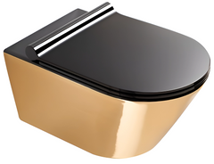 Подвесной безободковый унитаз Catalano Gold&Silver NewFlush, gold/black (1VS55NRNO)