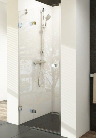 Душевая дверь RAVAK BRILLIANT BSD2-90 A-L двухэлементная, распашная левая 900 мм H1950, профиль хром, стекло TRANSPARENT 0UL7AA00Z1