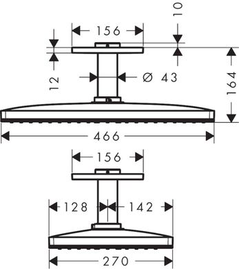 Верхній душ HANSGROHE RAINMAKER SELECT 460 / білий / хром (24012400)