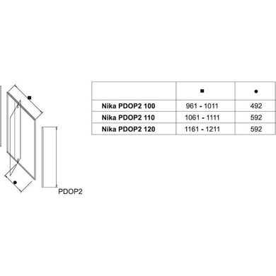 Душевая дверь RAVAK Pivot PDOP2-100, распашная 1000 мм h1900, профиль белый/хром, стекло TRANSPARENT 03GA0100Z1