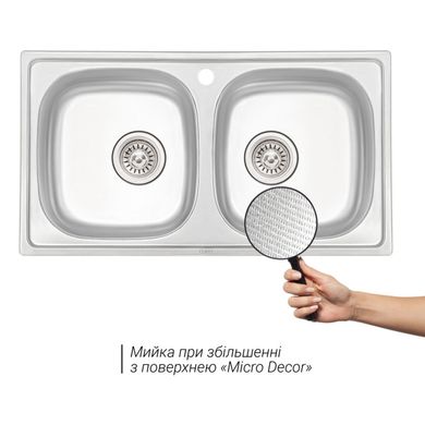 Кухонная мойка Qtap 7843-B Micro Decor 0,8 мм (QT7843BMICDEC08)