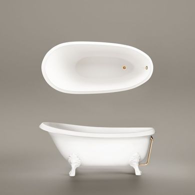 Ванна из искусственного камня отдельностоящая PAA VICTORIA WHITE 170х83 + ножки ANTICA - SILKSTONE (VAVISS_00)