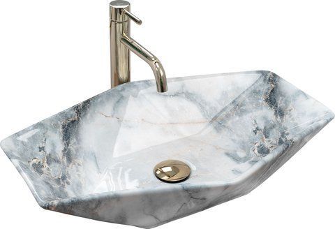 Раковина REA VEGAS GRANIT SHINY 37х57 / сіра (REA-U5602)