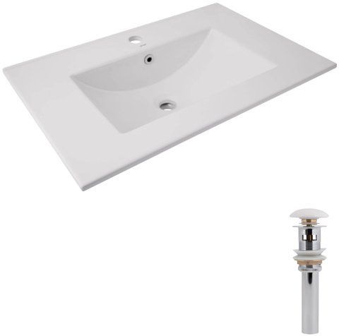 Раковина QTAP ALBATROSS 720х460 WHITE + донний клапан QTAP POP-UP PU02O (QT01113070CW148474)