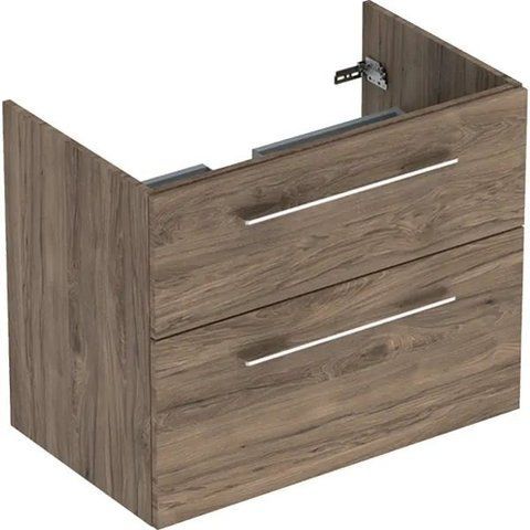 Шафа для вмивальника GEBERIT SELNOVA SQUARE SLIM RIM з двома ящикам, горіх темний (501.210.00.1)