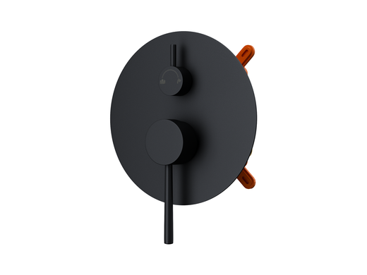 Душевой гарнитур скрытого монтажа Corsan LUGO BLACK + BOX черный (Z03MBL)