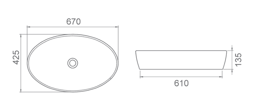 Раковина CERASTYLE ONE 42.5х67 076200 (АР000040735)
