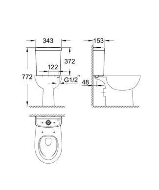 Бачок підлогового унітазу GROHE BAU CERAMIC (39436000)