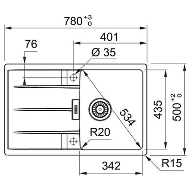 Кухонна мийка FRANKE CENTRO CNG 611-78 СІРИЙ КАМІНЬ (114.0701.814)