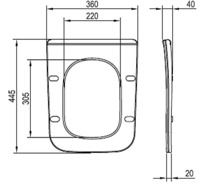 Подвесной унитаз RAVAK SOLAR RIMOFF + сиденье SOFT CLOSE (X01928)