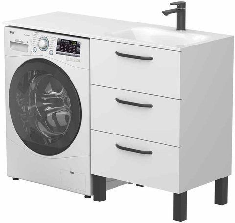 Тумба напольная MIRAGGIO TESSA + раковина JESSEL 1200 R / белая (8815264)
