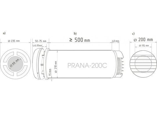 Рекуператор PRANA 200C ECO LIFE CUSTOM (301624)