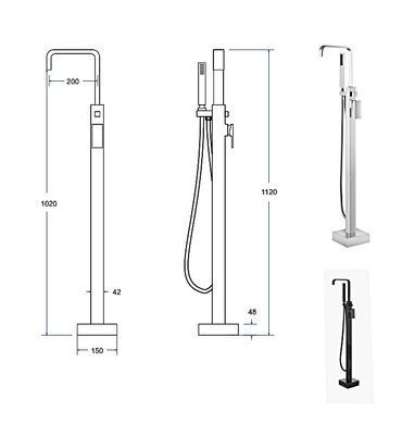 Смеситель для ванны напольный BESCO MODERN I хром (BW-MI-CH)